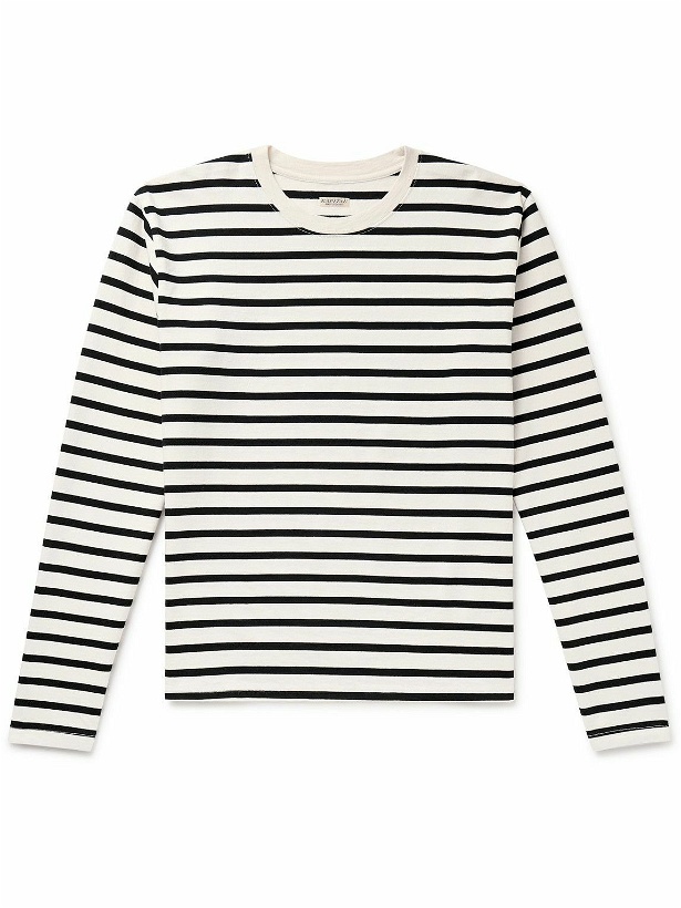 Photo: KAPITAL - Printed Striped Cotton-Jersey T-Shirt - White