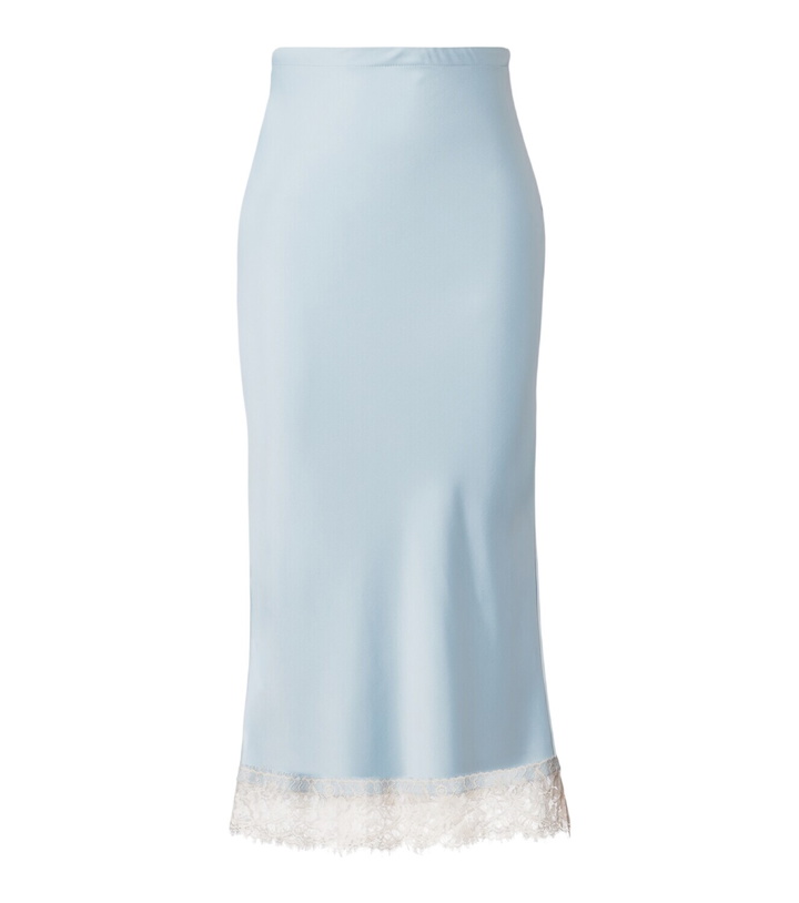 Photo: Faithfull Cydney lace-trimmed satin midi skirt