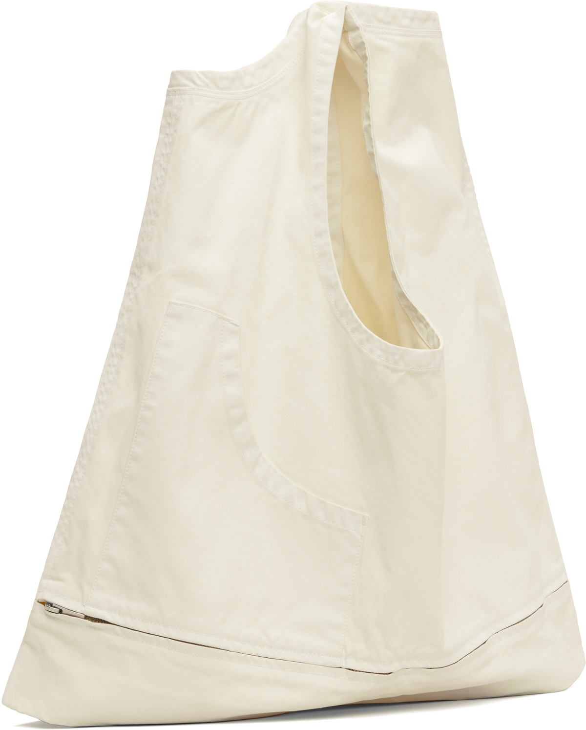 ISSEY MIYAKE White Sculptural Convertible Vest Bag