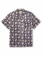 De Bonne Facture - Camp-Collar Printed Cotton-Gauze Shirt - Blue