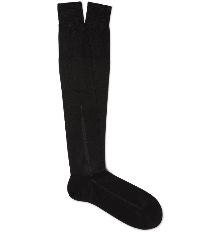 Photo: TOM FORD - Silk and Cotton-Blend Socks - Black
