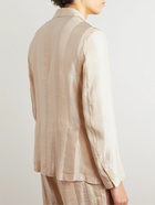 Barena - Borgo Slim-Fit Striped Linen-Blend Suit Jacket - Neutrals