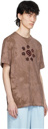 Charlie Constantinou Brown Flocked Spiral T-Shirt