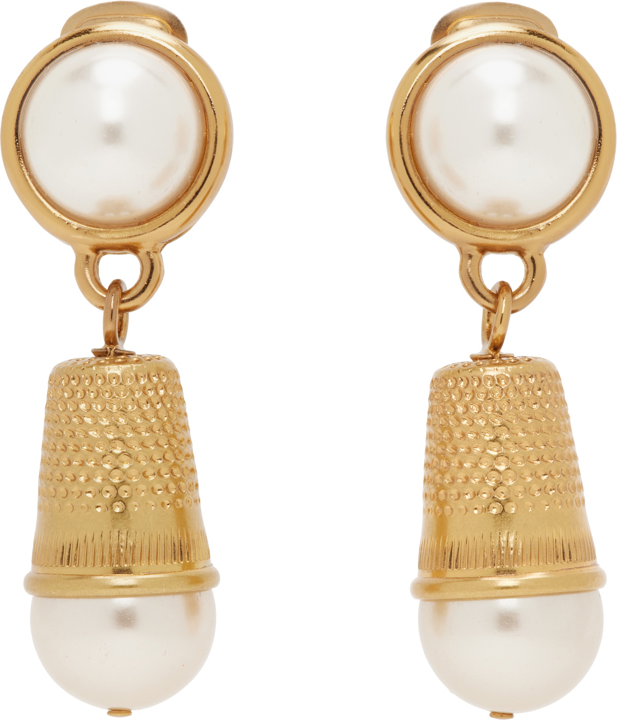 Moschino Gold Logo Earrings Moschino