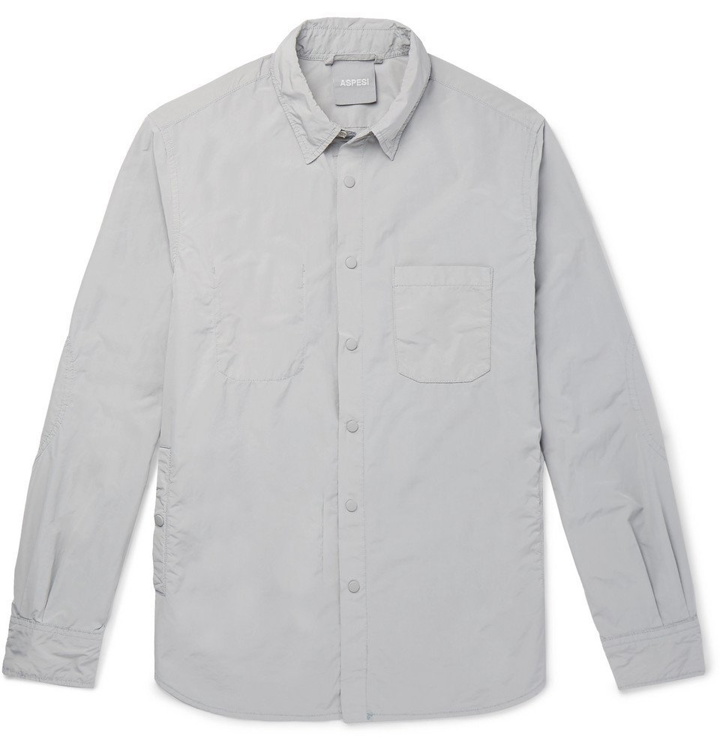 Photo: Aspesi - Slim-Fit Garment-Dyed Shell Overshirt - Gray