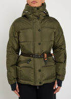 Moncler Salastrains Belted Padded Shell Jacket Green Dark
