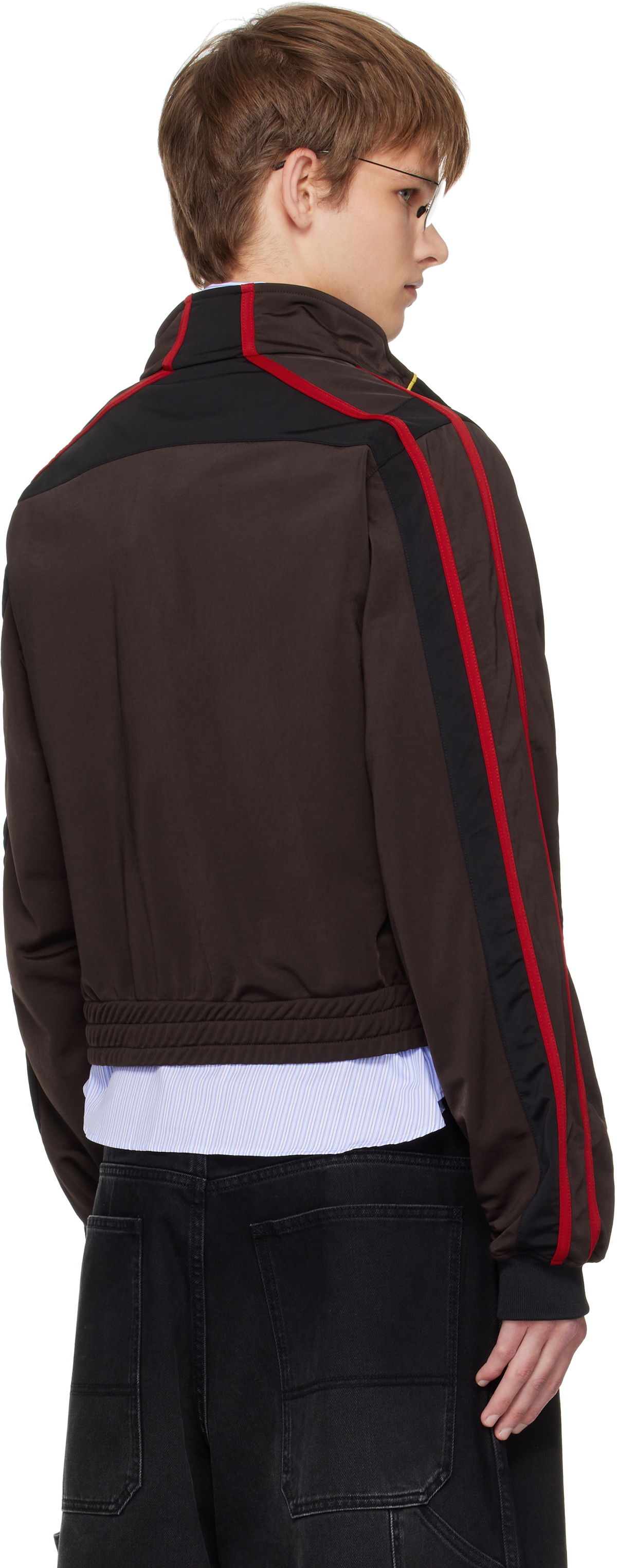 Martine Rose Brown Shrunken Track Jacket