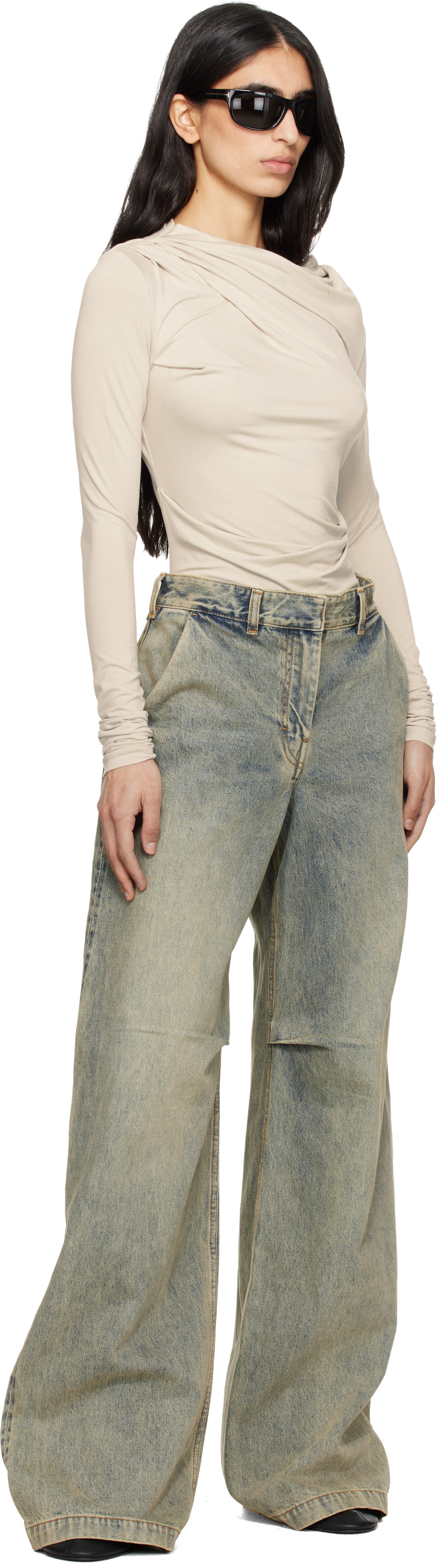 Entire Studios Off-White Drape Top