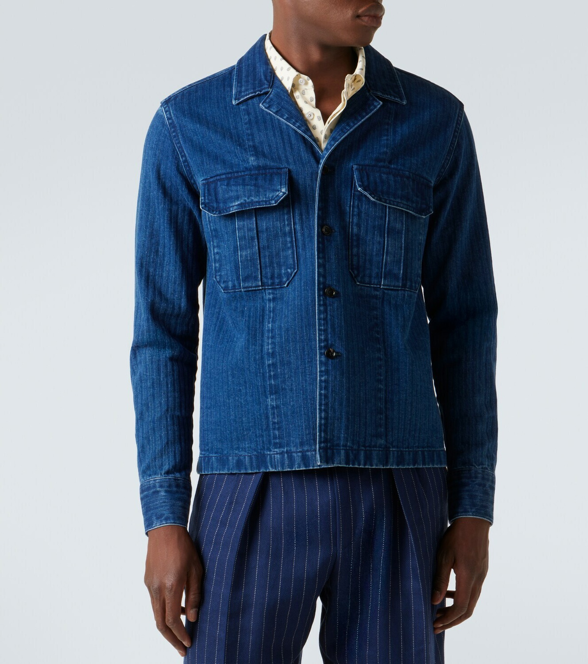 Tom Ford Striped denim overshirt