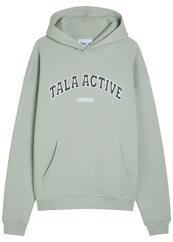 Photo: Tala Logo-embroidered Hooded Cotton-blend Sweatshirt Sage