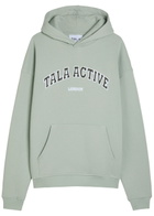 Tala Logo-embroidered Hooded Cotton-blend Sweatshirt Sage