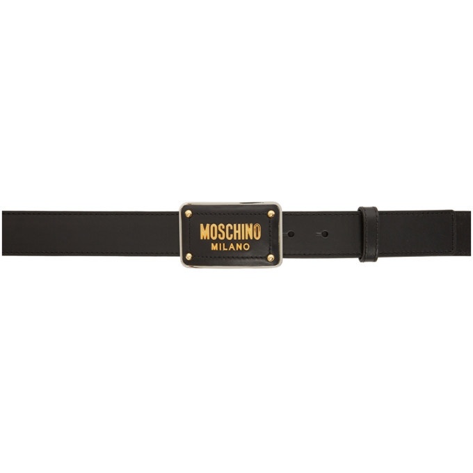 Photo: Moschino Black Logo Print Belt