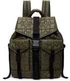 GANNI Khaki Quilted Re-Tech Backpack