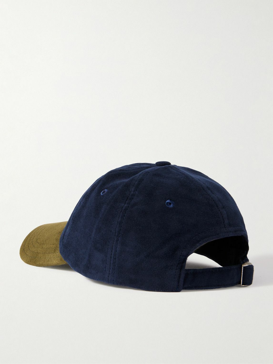 Drake's - Logo-Embroidered Two-Tone Cotton-Flannel Baseball Cap