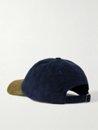 Drake's - Logo-Embroidered Two-Tone Cotton-Flannel Baseball Cap