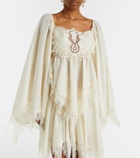 Blumarine Embroidered lace-trimmed blouse