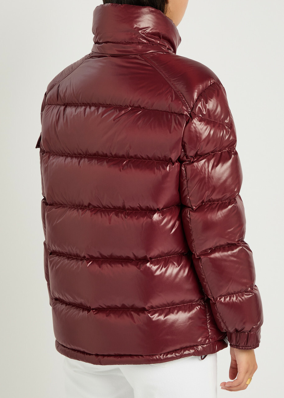 Moncler Maire Padded Hooded Laqué Nylon Jacket Red