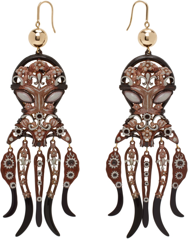 Photo: Tory Burch Gold & Brown Octopus Earrings