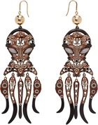Tory Burch Gold & Brown Octopus Earrings