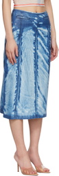 Diesel Blue X-Ray Lyocell Denim Midi Skirt