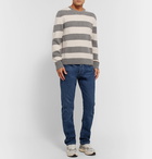 Officine Generale - Striped Virgin Wool-Blend Sweater - Gray