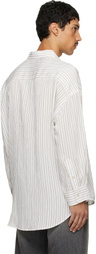 R13 White & Brown Drop Neck Shirt