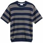 Percival Men's Fiction Striped Knitted T-Shirt in Navy