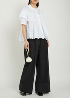 Simone Rocha Turn-up Wide-leg Gabardine Trousers Black
