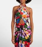 Dolce&Gabbana Floral scarf-detail silk top