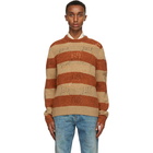 Gucci Beige and Orange Wool Striped GG Sweater