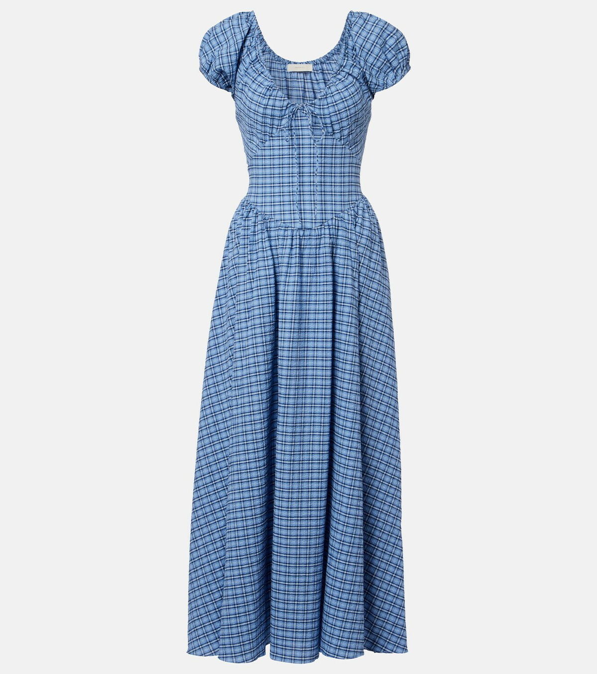 Faithfull Edessa checked cotton maxi dress