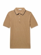Richard James - Ribbed Cotton and Silk-Blend Polo Shirt - Brown