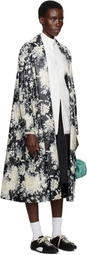 Comme des Garçons Homme Plus Black & White Printed Faux-Leather Coat