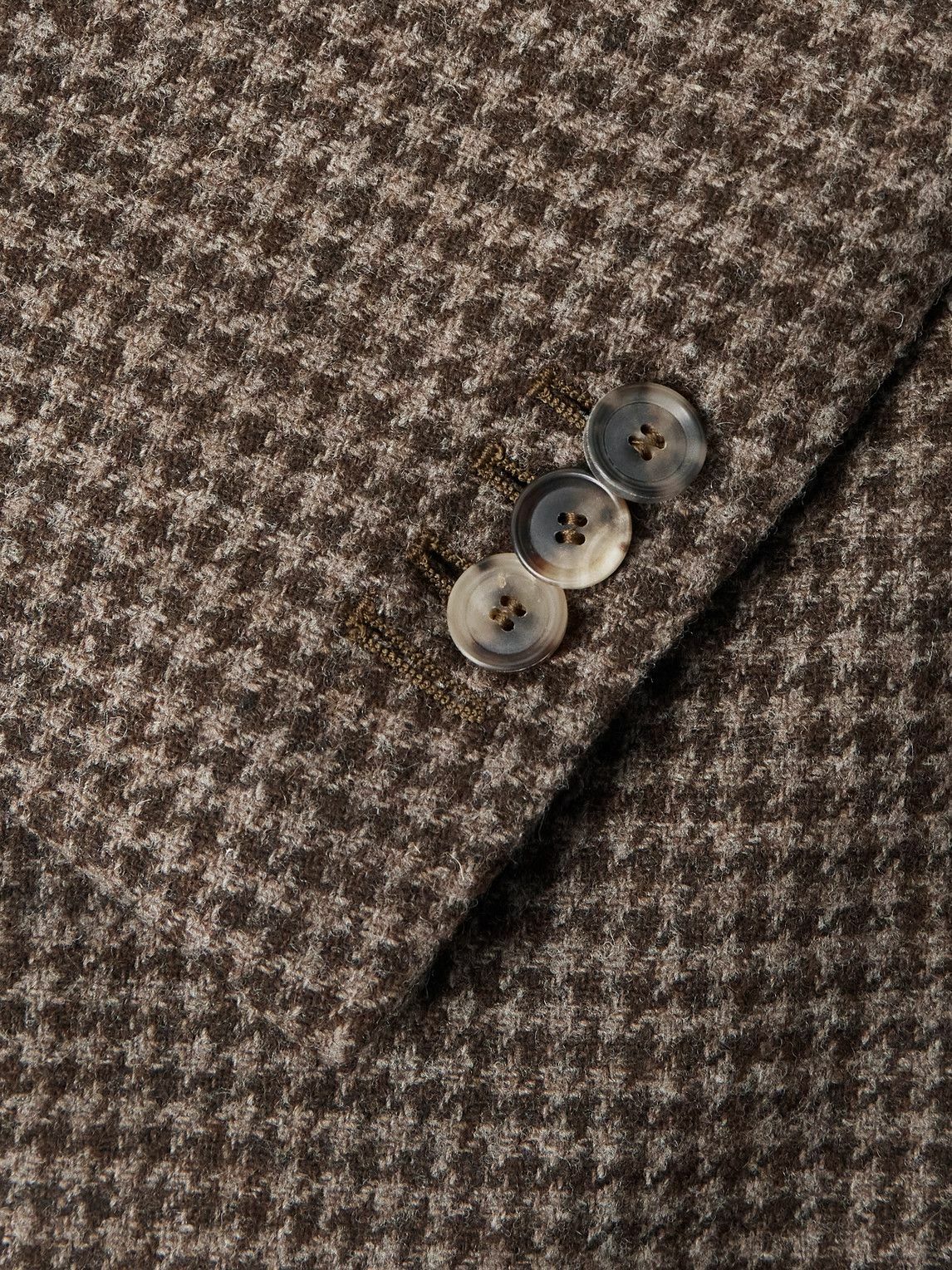 De Petrillo - Posillipo Houndstooth Wool-Tweed Blazer - Brown