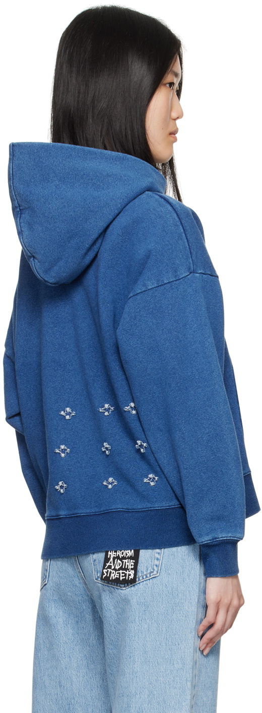 Ksubi Blue Scribe Slouch Hoodie