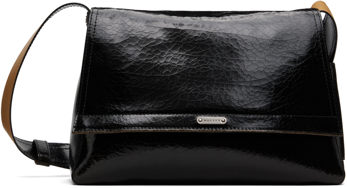 【ALEXANDER MCQUEEN】The Knuckle Embellished Messenger Bag Alexander McQueen - The Knuckle Embellished Leather-Trimmed