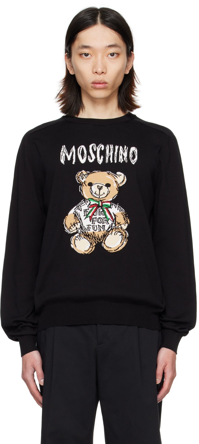 Photo: Moschino Black Intarsia Sweater