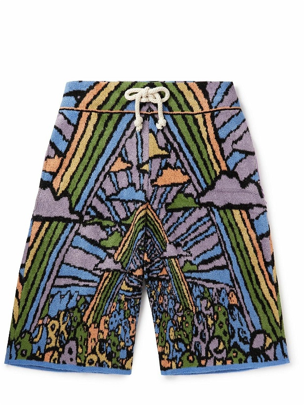 Photo: Camp High - Wonderland Jacquard Drawstring Shorts - Blue