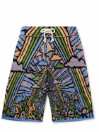Camp High - Wonderland Jacquard Drawstring Shorts - Blue