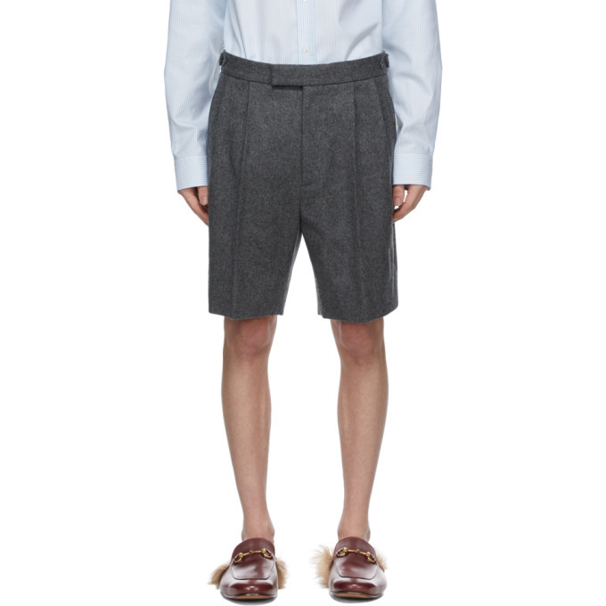 Photo: Gucci Grey Wool Flannel Shorts