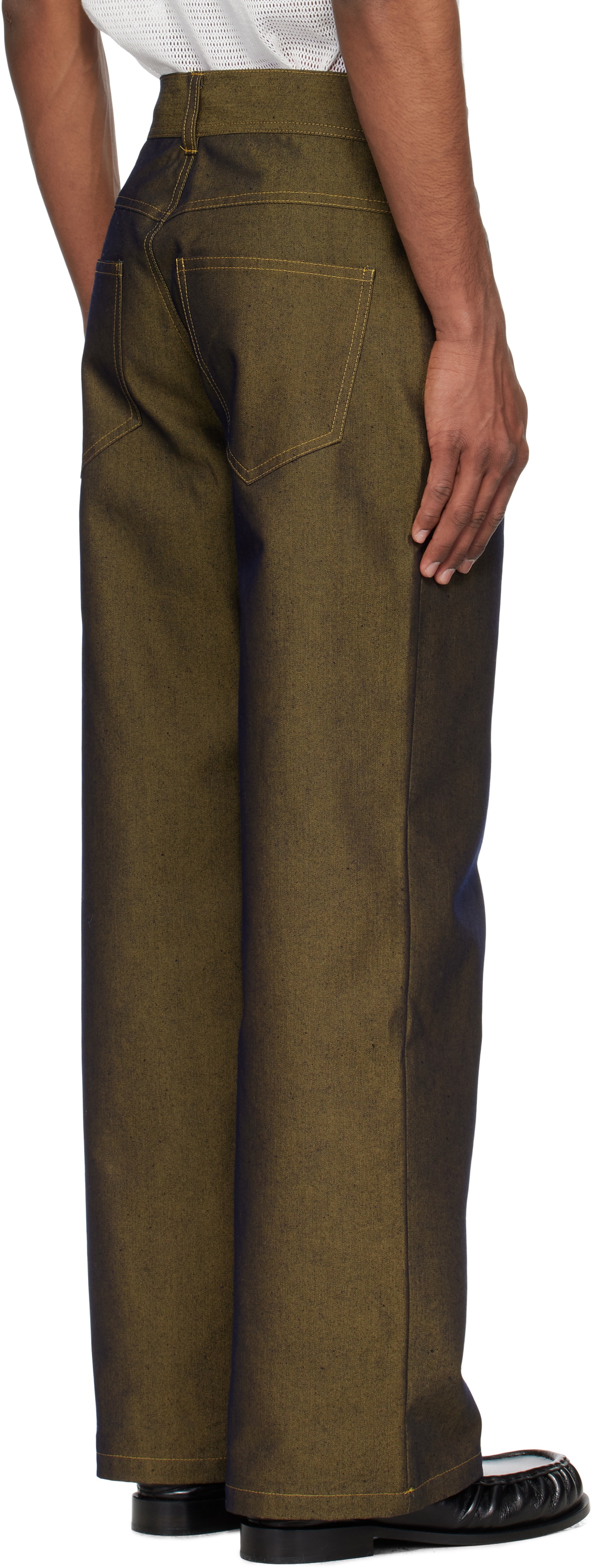 Stanley Raffington Navy & Yellow Two Tone Jeans