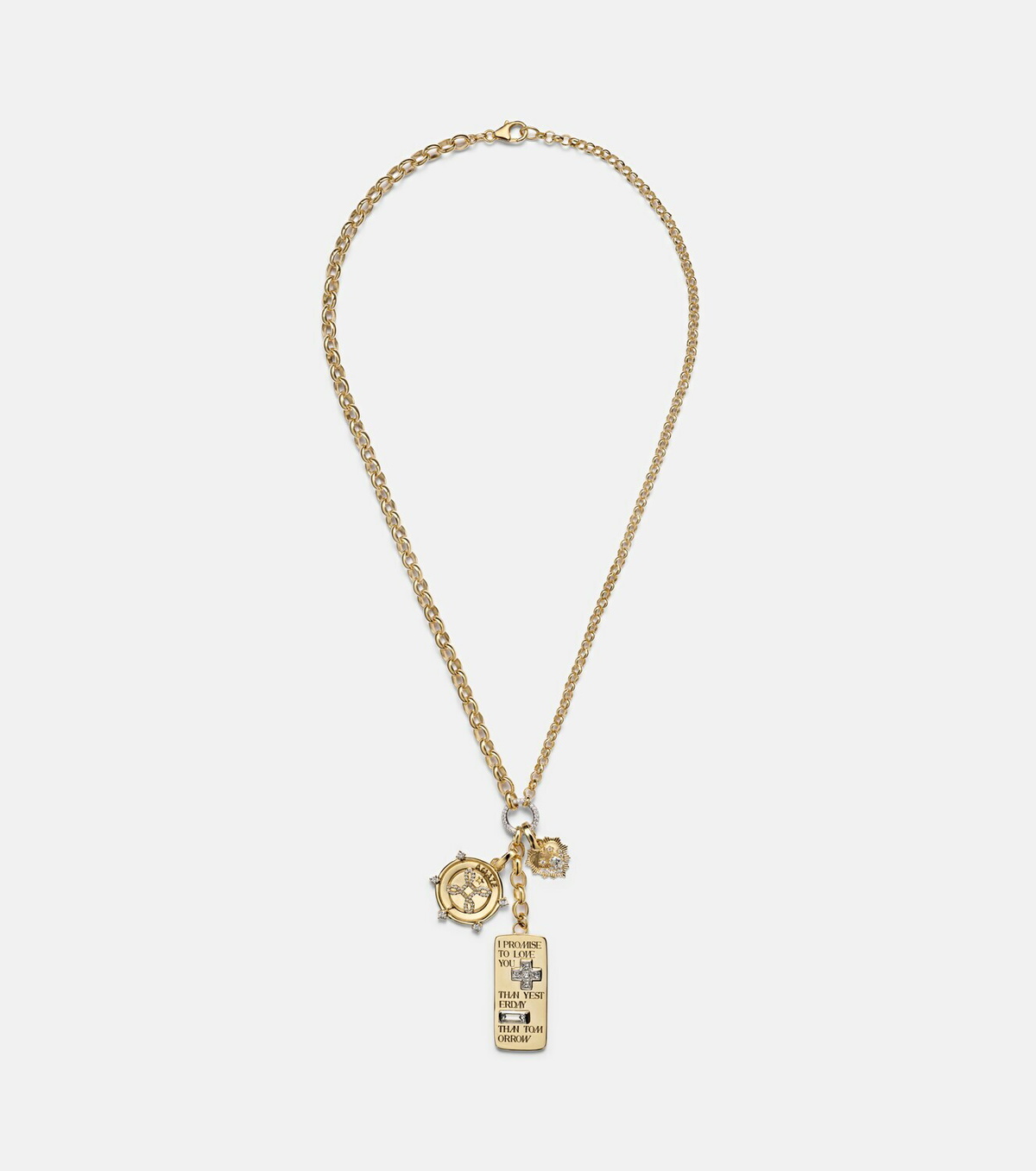 FoundRae Promise 18kt gold pendant necklace with diamonds