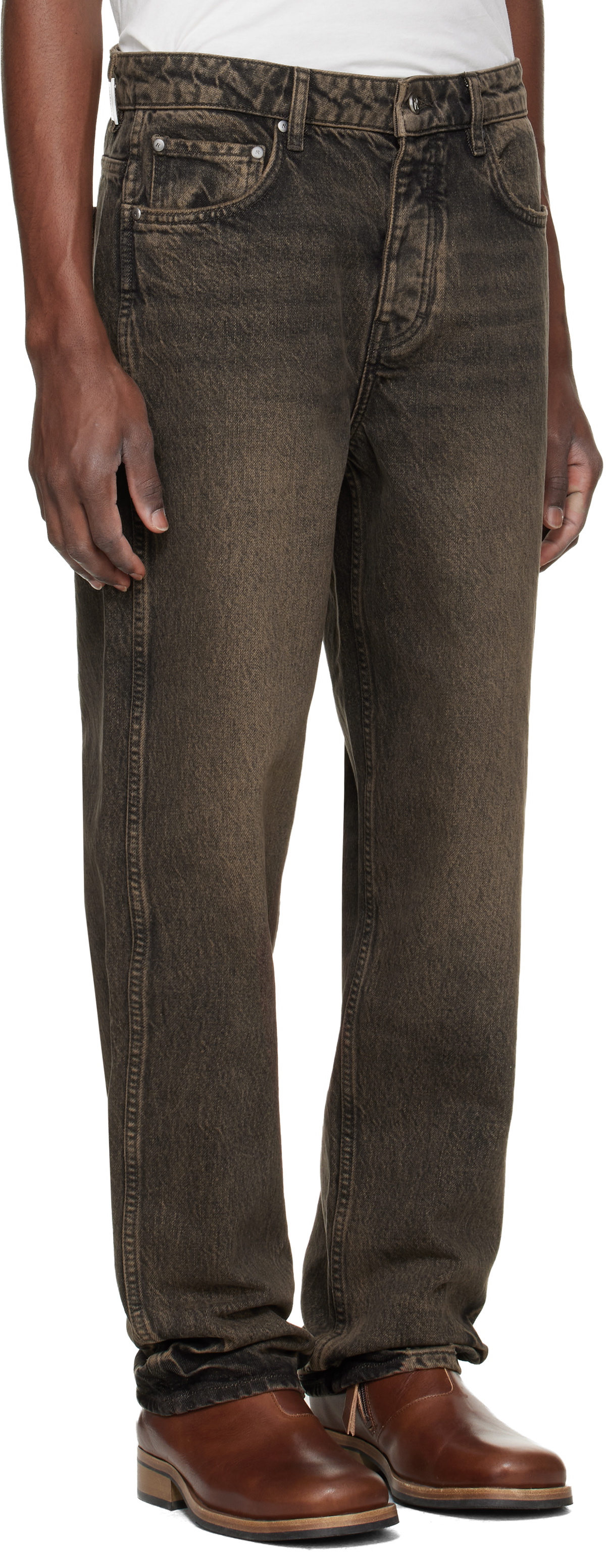 Represent Brown R2 Straight Leg Jeans