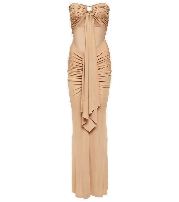 Photo: Christopher Esber Ring-detail ruched cutout maxi dress