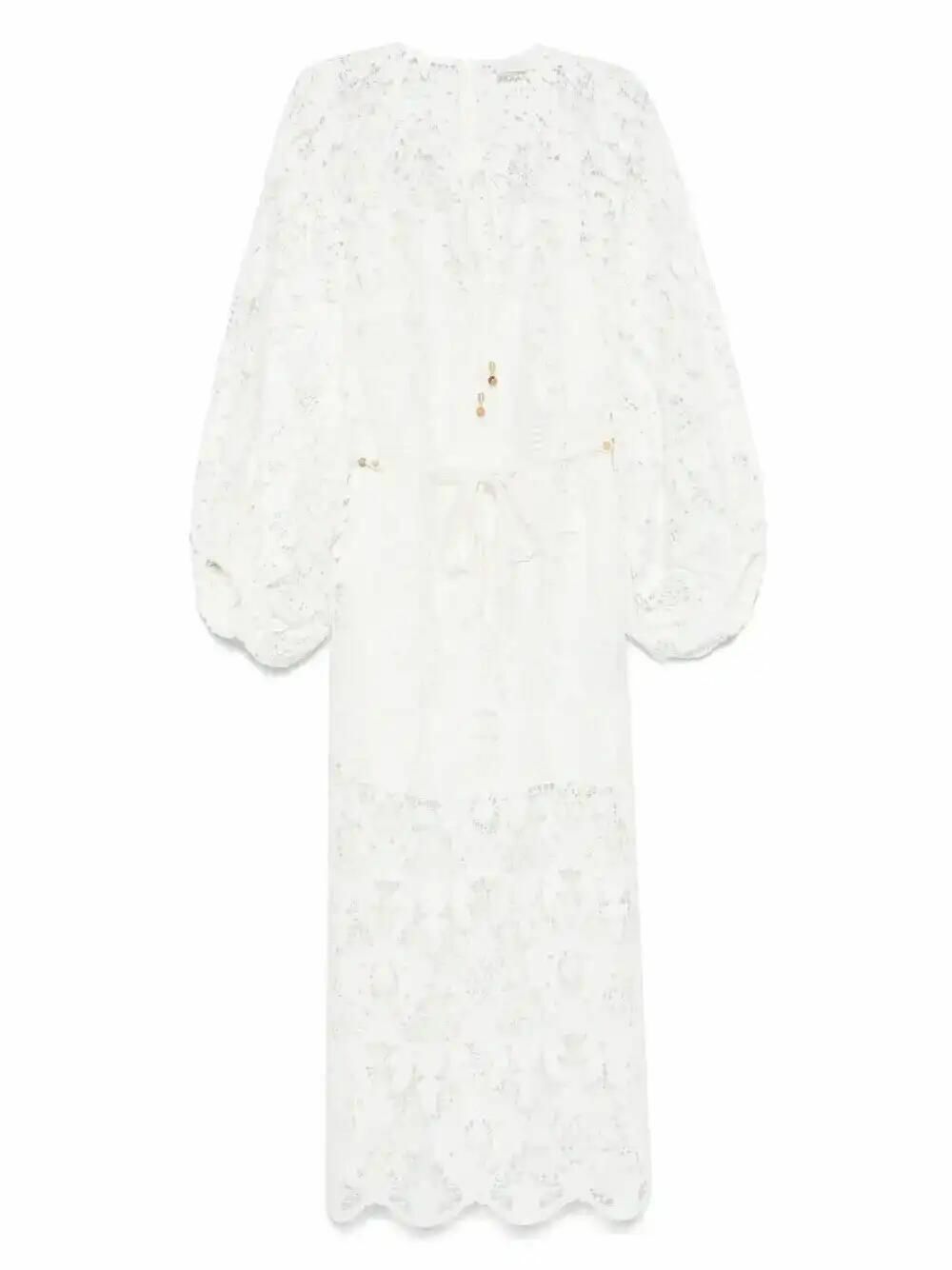 ZIMMERMANN Halliday Flower Lace Midi Dress Zimmermann