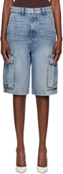 Rhude Blue Baggy Denim Cargo Shorts