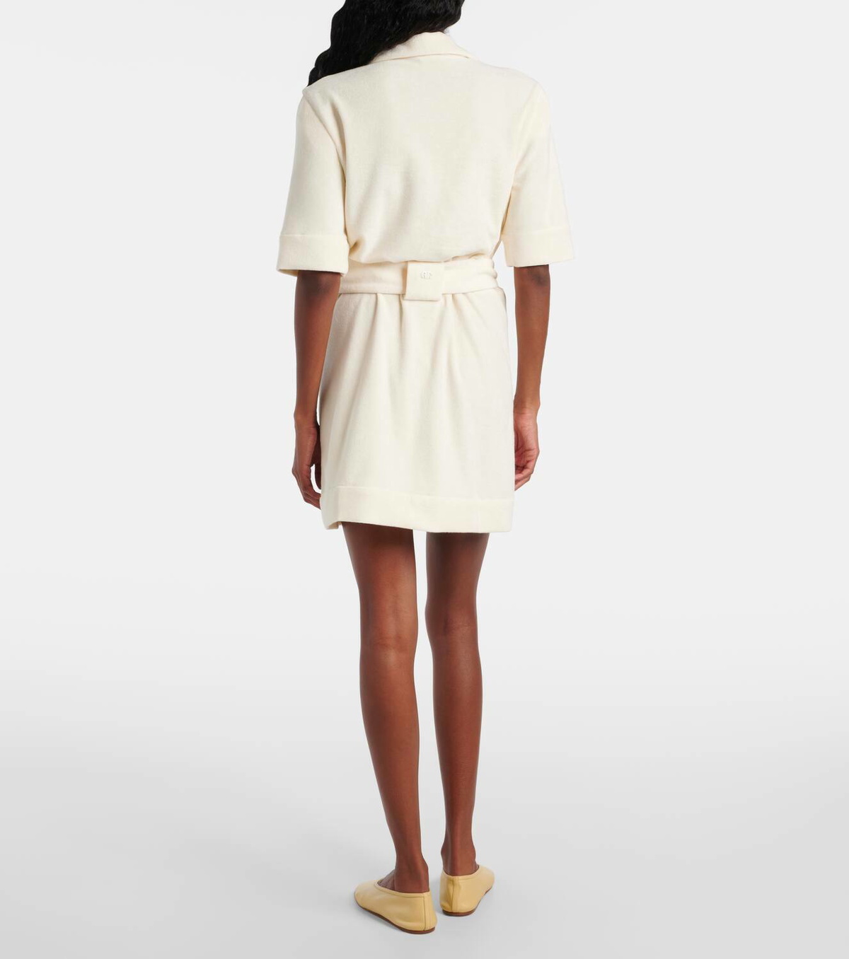 Adriana Degreas Belted cotton-blend terry minidress
