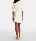 Adriana Degreas Belted cotton-blend terry minidress
