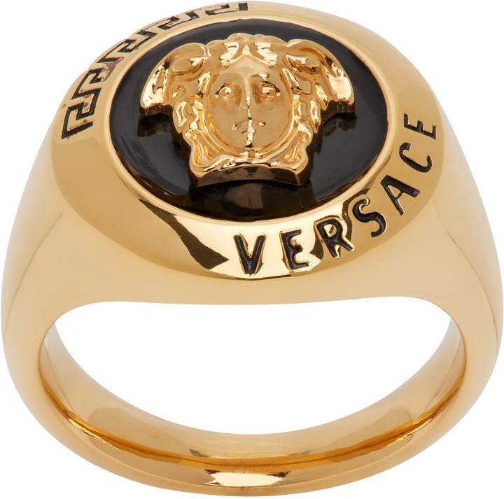 Photo: Versace Gold & Black Medusa Ring