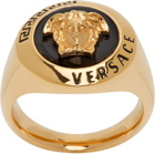 Versace Gold & Black Medusa Ring